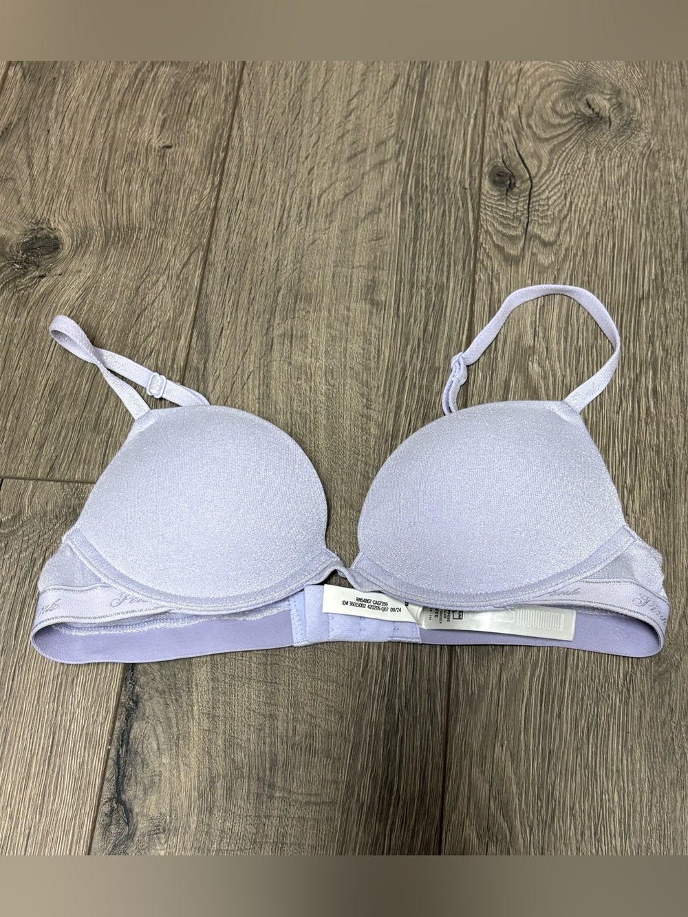 Purple sparkly super push up bra 32A